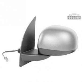 Espejo retrovisor VAN WEZEL 1711827 con diseño específico para la puerta, incluye ajuste manual, cristal convexo para mayor visibilidad, acabado en negro y cumple con las normativas de seguridad