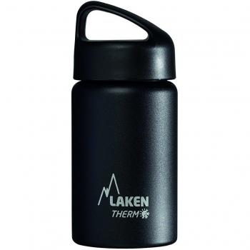 Laken Classic Botella Térmica Acero Inoxidable 18/8, Aislamiento de Vacío con Doble Pared y Boca Ancha, Negro, 350 ml