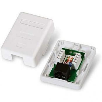 AISENS A138-0296 - Roseta de Superficie RJ45, Color Blanco