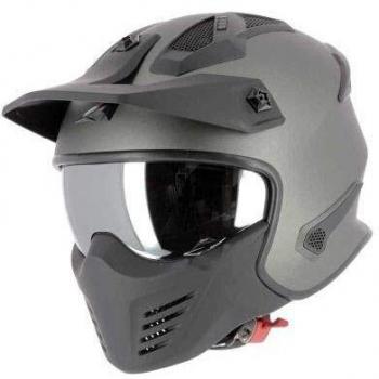 Astone Helmets - Elektron - Casque de moto jet - Casque jet 4 en 1 - Casque jet homologué - Coque en polycarbonate - Matt Gun Metal XL