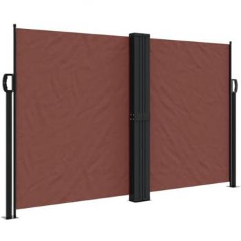 Toldo lateral retráctil marrón 140x600 cm