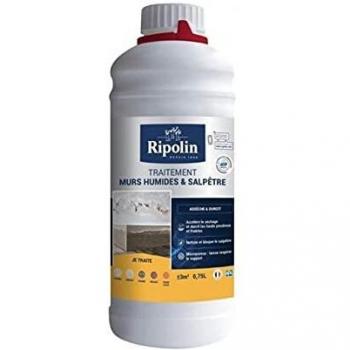 Tratamiento Antisalitre y Paredes Húmedas Ripolin 0,75 L - Incoloro, Interior & Exterior, Alta Protección, Microporeux, Sin Enjuague