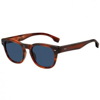 Hugo Boss Brown Horn/Blue Sunglasses for Men, Size: 51 MM