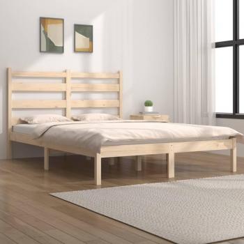 Cama de madera maciza de pino gris 140x200 cm