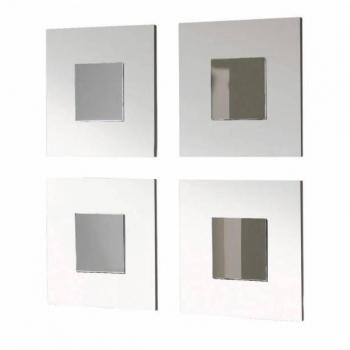 Juego de Cuatro Espejos Lupe Estilo Moderno Color Blanco 45x45x2 cm