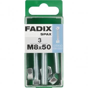 Tornillo Cabeza Hexagonal + Tuerca M8 x 50 mm - Caja 3 Uds