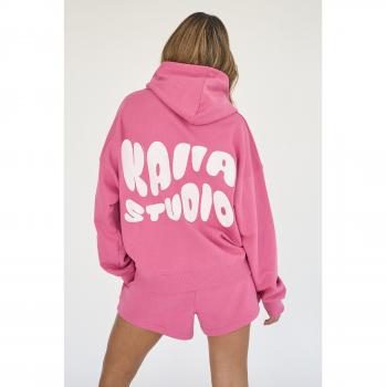 Kaiia Studio Bubble Logo Oversized Hoodie Pink