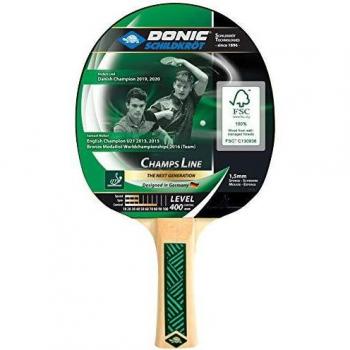 Donic Schildkröt Champs Line 400 Table Tennis Racket with 1.5mm Sponge and ITTF Approved Jade Rubber
