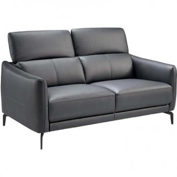 Sofá 2 plazas piel vacuno negro ANGEL CERDÁ 6058C, color Negro, material Piel, dimensiones 157 x 100 x 94 cm