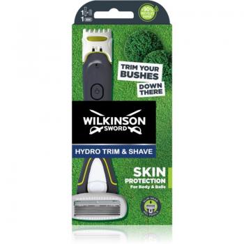 Wilkinson Sword Hydro Body & Balls Máquina - Máquina de afeitar para cuerpo y zonas íntimas, cuchillas con tecnología Hydro, diseño ergonómico, cabezal pivotante, lubricación avanzada, apta para piel sensible