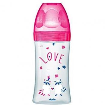 dodie Botella sensación con tetina de flujo Plate 2 Nuevo Amor fucsia 270 ml 0-6 Meses