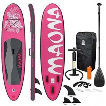 Tabla de Paddle Surf Hinchable Maona 308x76x10 cm Rosa PVC hasta 120kg con Accesorios