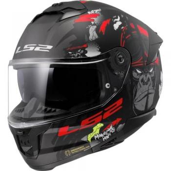 LS2 Casco Integral FF808 Stream II Angry Monkey Negro Mate-Rojo