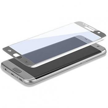 4smarts Curvado Templado Protector de Pantalla para Samsung Galaxy S7 Edge, Color Plateado