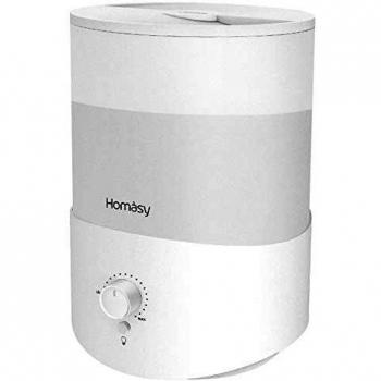 Homasy 2.5L Humidificador Aceites Esenciales, Humidificador Bebés de Llenado Superior con Perilla Precisa, Silencioso de 28dB con Luz Nocturna Cálida, 30 horas de Trabajo