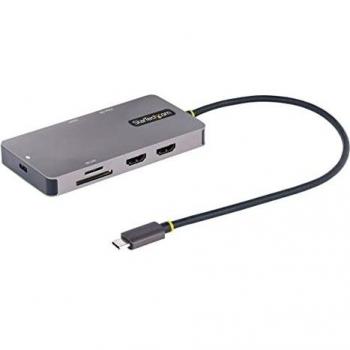 StarTech.com USB C Multiport Adapter Dual HDMI Video 4K 60Hz 2Pt 5Gbps USB-A Hub 100W Power Delivery Pass-Through GbE SD MicroSD 12/30cm Cable Travel Dock Laptop Dock
