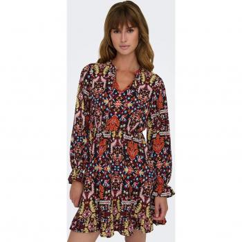 Vestido Only Carla negro estampado multicolor de mujer
