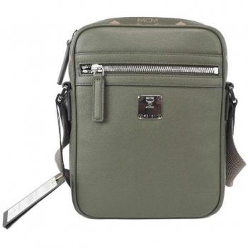 Green Multifunction Mini Crossbody Bag in Mixed Leather with Sea Turtle Design