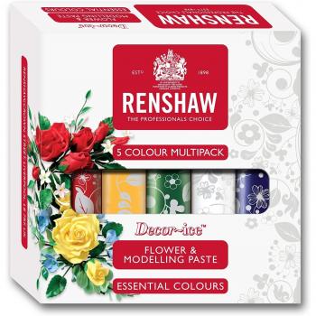 Renshaw FLOWER & MODELLLING PASTE Ready To Roll Icing Multi Coloured 5 X 100 g