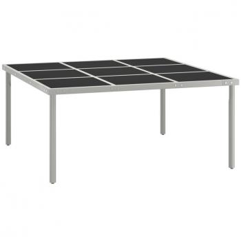 Mesa de comedor de jardín acero y vidrio 170x170x74,5 cm