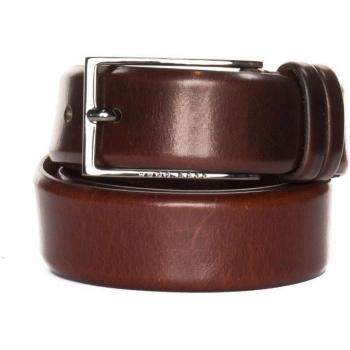 Cinturón de Cuero BOSS Carmello Marrón con Hebilla de Pin, Talla 80 cm