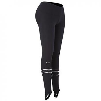 Naffta Pilates Yoga - Pantalón ajustado para mujer, color negro / blanco, talla L