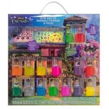 Set de esmaltes de uñas Encanto - Caja con 15 esmaltes y pegatinas de Princesas Disney