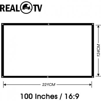 Pantalla portátil blanca de 100 pulgadas 16:9 para proyector y cine en casa
