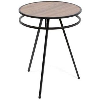 Mesa Auxiliar de Metal para Plantas - Soporte Decorativo para el Hogar - Mesita Ideal para Recibidor, Salón y Dormitorio - Varios Modelos (Madera Oscura)