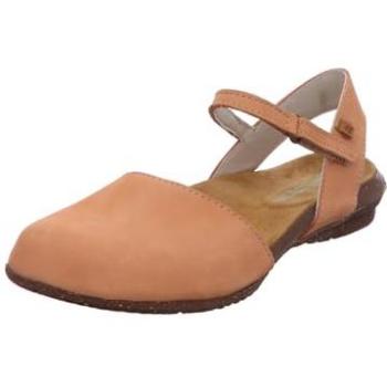 Sandalias de piel El Naturalista Wakataua para mujer, color amarillo melocotón, modelo plano con velcro, casual - outlet 2024