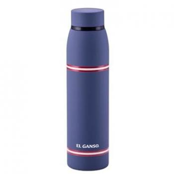 Botella de Agua Elegante de Acero Inoxidable 750ml con Diseño de Rayas Azules y Rojas El Ganso
