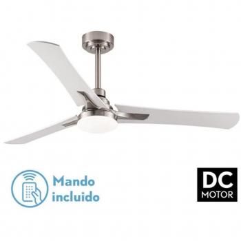 Ventilador de Techo DC Coro 22W Níquel 3 Aspas Blanco Haya