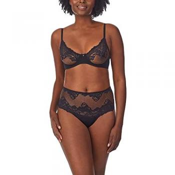 Le Mystere Lace Allure Unlined Underwire Demi Bra - Black - Size: 38C