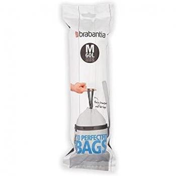Brabantia Código M Bosas de Basura 60 litros, Rollo de 10 Bolsas, Blanco