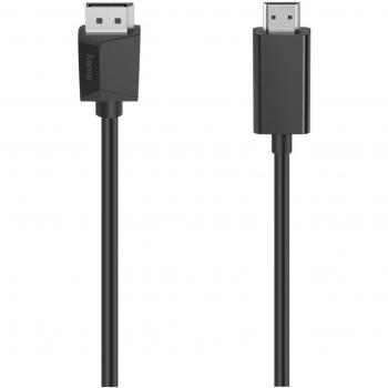 Cable Adaptador Hama DisplayPort a HDMI de 1.50 metros en color Negro