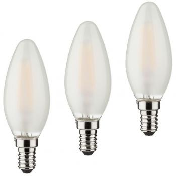 Bombilla LED Vela E14 4W 2700K 470lm Set de 3 Mat
