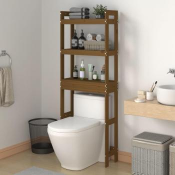 Estantería de baño ámbar 63x26x171 cm madera maciza de pino