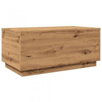Mesa de centro con luces LED roble artisan 90x50x40 cm Marrón
