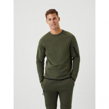 Borg Tech Sweat Crew Green, M