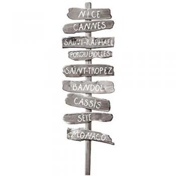 Pegatina Decorativa Adhesiva 3XL - Dirección Playa Sudeste en Blanco y Negro 45x169 cm
