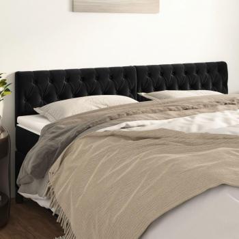 Cabeceros de terciopelo negro (2 unidades) 100x7x78/88 cm vidaXL