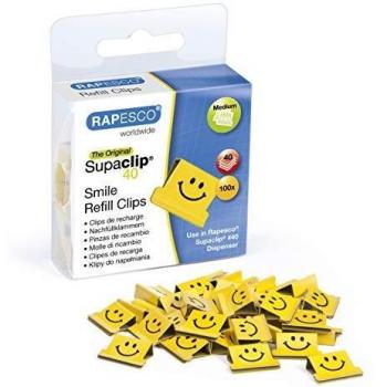 Rapesco 1380 Supaclip 40 Recarga Clips Divertidos, Amarillo, Caja de 100