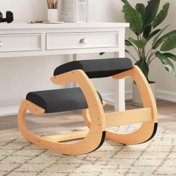 Silla taburete Kneeper negra 55x84x55 cm contrachapado de abedul