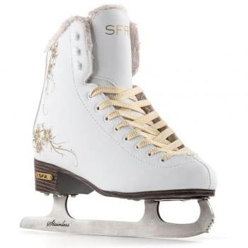Patines de Hielo SFR Glitra Unisex Niños, Blanco, Talla 37