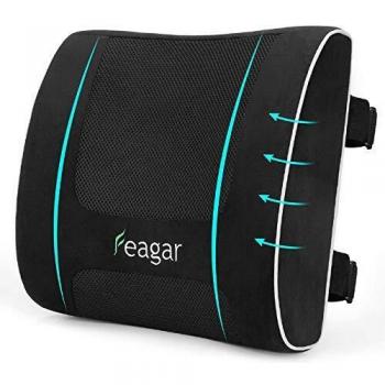 Feagar Cojin Lumbar Coche, Ortopedico Respaldo Lumbar Para silla oficina, apoyo almohada lumbar de Espuma Memoria, Alivio del Dolor de Espalda