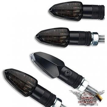 4x halógena motocicleta Intermitentes Y 2pares Negro Cristal tintadas corta Quad ATV Roller