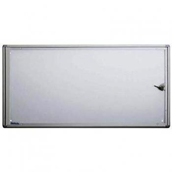 Vitrina de Exhibición MAULextraslim, 3 x A4, Aluminio, Dimensiones 35 x 71,1 x 2,7 cm, Interior y Cerradura