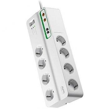 APC by Schneider Electric PMF83VT-GR Surge Arrest Performance - Regleta con protección contra subidas y picos de tensión, Incluyendo protección línea telefónica y coaxial TV-Video, Blanco