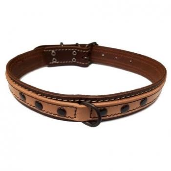 COLLAR CUERO DOBLE 25X550 NAT/MARRON