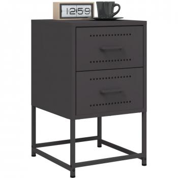 vidaXL Bedside Cabinets 2 pcs Black 36x39x60.5 cm Steel